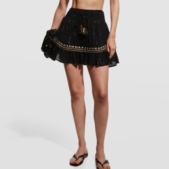 Ramy Brook black embellished miniskirt size small